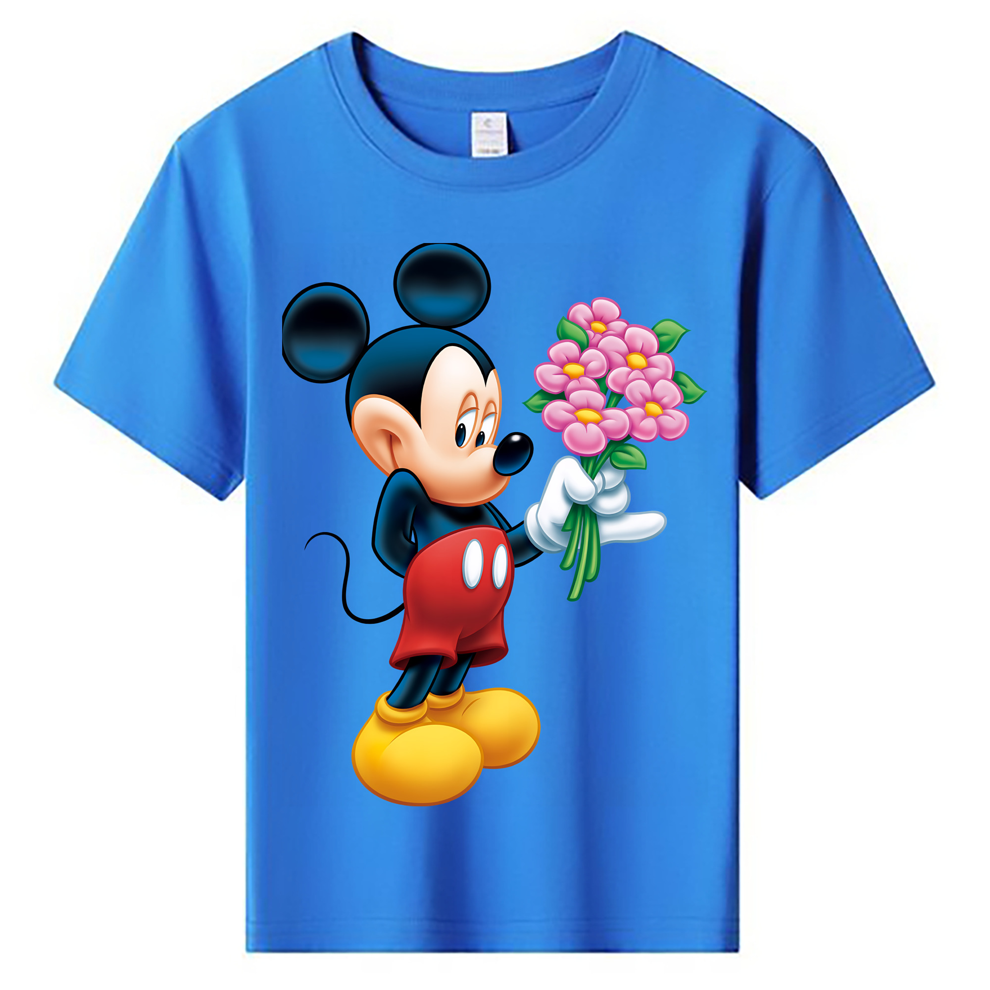 （画像用） ミッキーマウス Mickey Mouse 綿100％キッズTシャツ（フロントプリント）